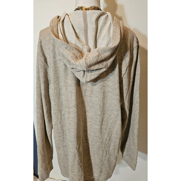 Linea Leisure Lace Up Hoodie Sweatshirt with Pockets Beige Tan Size Large L - Picture 6 of 7